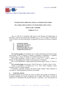 università della calabria corso di laurea in ingegneria meccanica