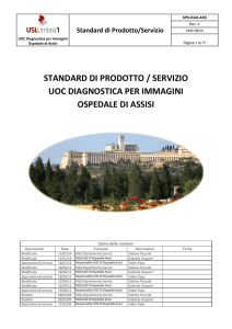 Standard di Prodotto - Servizio Radiologia Assisi
