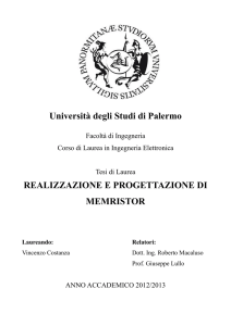 Università degli Studi di Palermo REALIZZAZIONE E