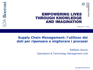 Supply Chain Management: l`utilizzo dei dati per ripensare e