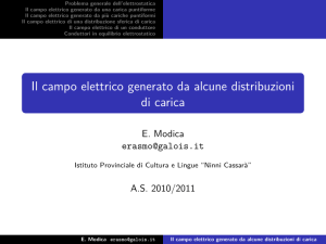 Il campo elettrico generato da alcune distribuzioni di carica