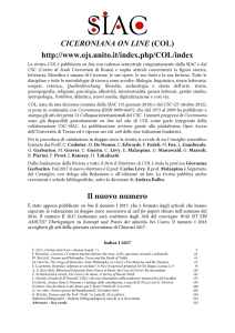 CICERONIANA ON LINE (COL) http://www.ojs.unito.it/index.php