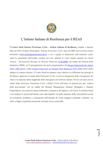 L`Istituto Italiano di Resilienza per il REAS