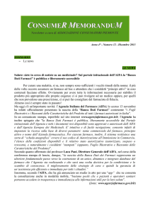consumer memorandum - Associazione Consumatori Serenissima