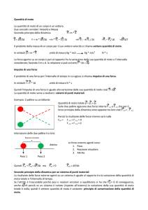Lezione 2 Quantità di moto e impulso di una forza
