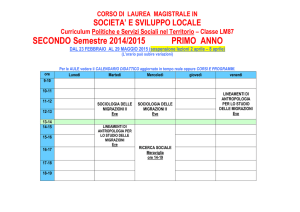 SECONDO Semestre 2014/2015 PRIMO ANNO
