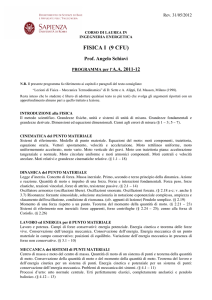 fisica i (9 cfu) - Dipartimento SBAI