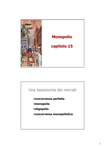 Monopolio capitolo 15 Una tassonomia dei mercati