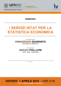 I SERVIZI ISTAT PER LA STATISTICA ECONOMICA