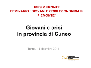 Giovani e crisi in provincia di Cuneo