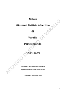 Notaio Giovanni Battista Albertino di Varallo 1575-1629