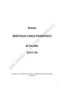 Notaio BERTOLIO CARLO FRANCESCO di Varallo 1631-56
