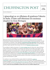 7 ginecologi su 10 rifiutano di praticare l`aborto in Italia. Il dato sull