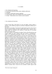 4 - K. MARX 1. Una valutazione del marxismo 2. La concezione