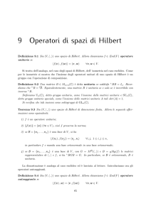 9 Operatori di spazi di Hilbert