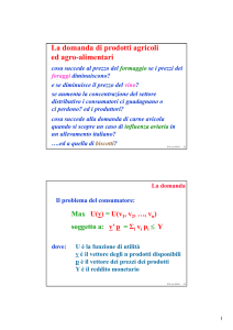 La domanda dei prodotti agro