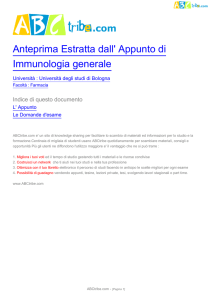 Anteprima Estratta dall` Appunto di Immunologia generale