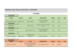 Calendario Esami Sessione Autunnale aa 2015/2016