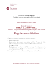 Corso di Laurea in Fisica - Roma