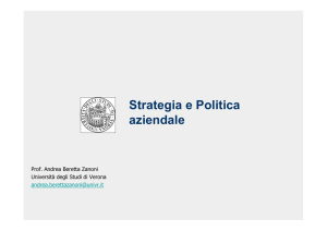 Strategia e Politica aziendale - Università degli Studi di Verona