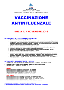Orari campagna antinfluenzale 2013