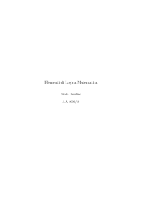 Elementi di Logica Matematica - Matematica e Informatica