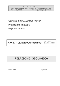 Relazione Geologica - Comune di Cavaso del Tomba