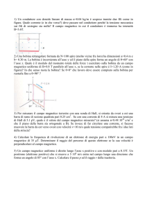 1) Un conduttore con densità lineare di massa α=0.04 kg/m è