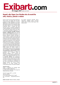 Napoli, alla Vigna San Martino tris di eventi fra arte, musica, poesia