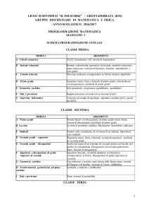 SCHEMA PROGRAMMAZIONE MATEMATICA