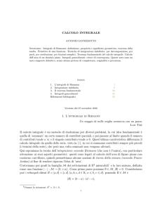 CALCOLO INTEGRALE 1. L`integrale di Riemann