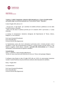 Verbale - Sapienza - Università di Roma