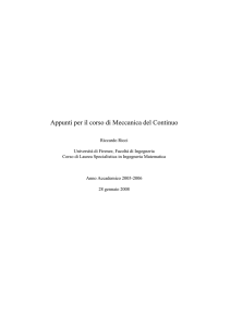 Appunti per il corso di Meccanica del Continuo