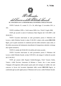 Decreto n. 75386 del 04/09/2013 - Ministero del Lavoro e delle