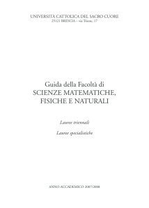 Facoltà di Scienze matematiche, fisiche e naturali