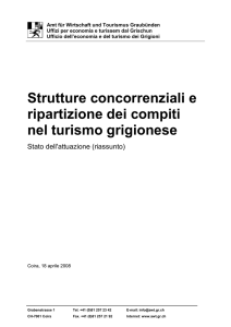 Strutture concorrenziali e ripartizione dei compiti nel turismo