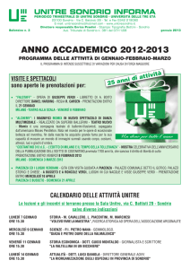 anno accademico 2012-2013 - Unitre, Università delle Tre Età