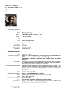 CV Silvia Sanita di Toppi 2014 - La Presidenza del Consiglio dei