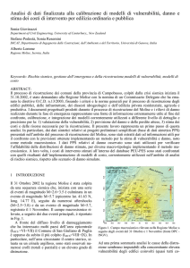 Analisi di dati finalizzata alla calibrazione di modelli di vulnerabilità