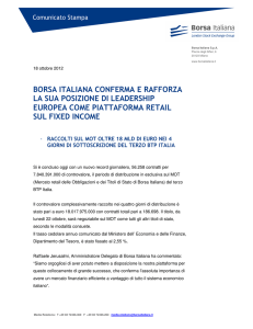 borsa italiana conferma e rafforza la sua posizione di leadership
