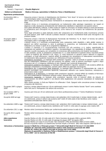 Curriculum Vitae Europass Nome(i) / Cognome(i) Claudia Migliorini