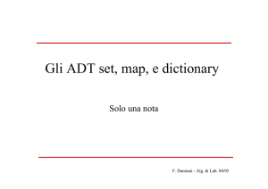 Gli ADT set, map, e dictionary