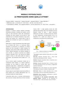 MODULI FOTOVOLTAICI: LE PRESTAZIONI SONO QUELLE