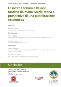 Seminario La rivista Economia Italiana fondata da Mario Arcelli