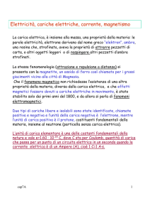 Elettricità, cariche elettriche, corrente, magnetismo