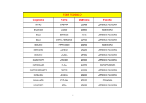 Cognome Nome Matricola Facoltà TEST TEDESCO