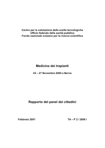 Medicina dei trapianti Rapporto del panel dei cittadini - TA