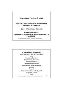 Università del Piemonte Orientale Corso di Laurea Triennale di