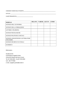 MODULO MILANO VARESE LECCO COMO SCIENZE DELL