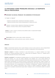 la devianza come problema sociale: le risposte della psicologia